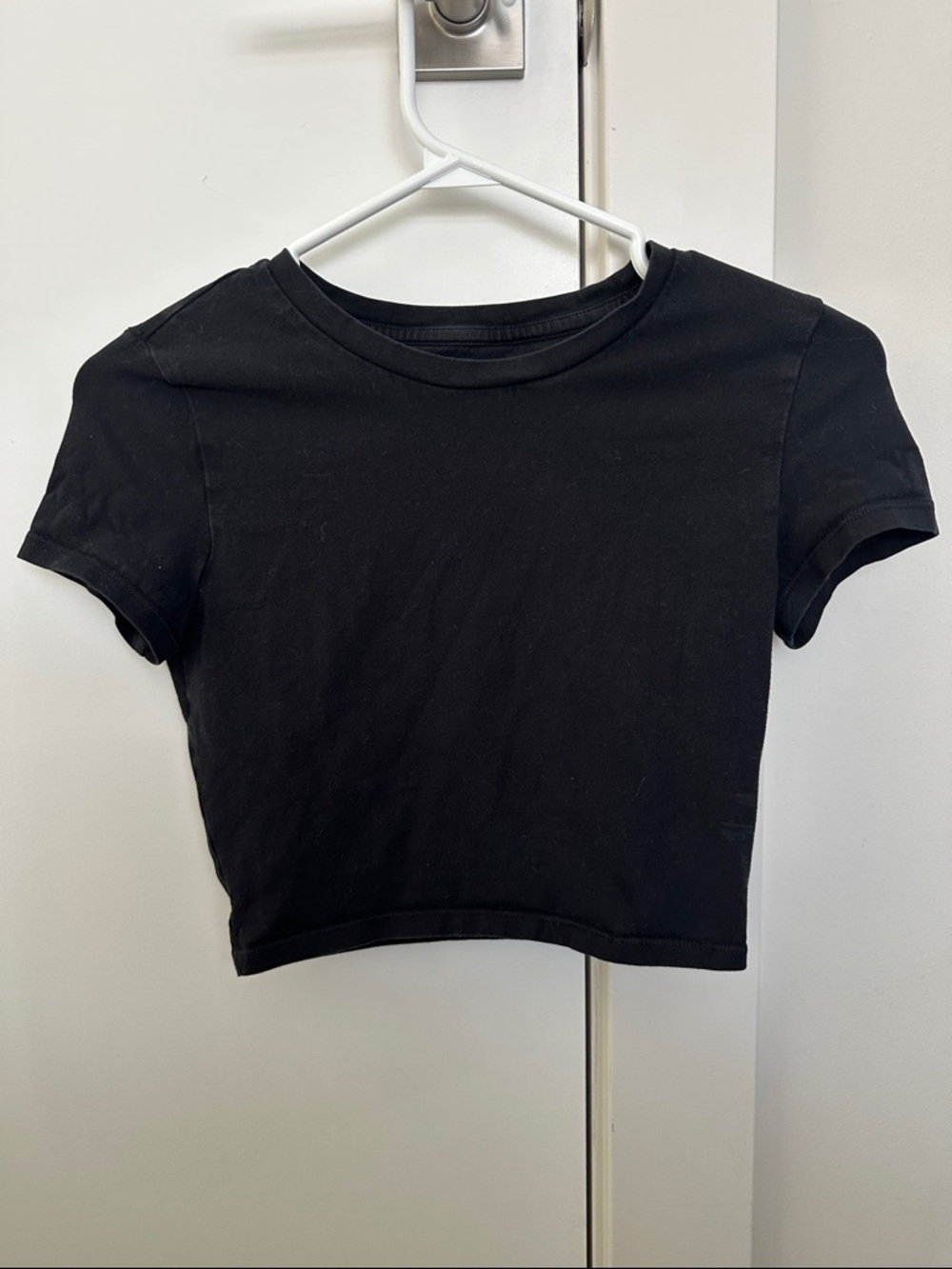 TNA Black Crewneck Crop Top